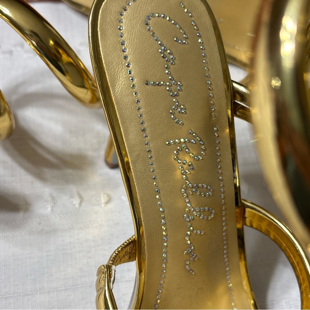 New Cape Robbin Gold Metallic Spiral Strap High Heel Sandals - Women’s 8.5 - Picture 7 of 10